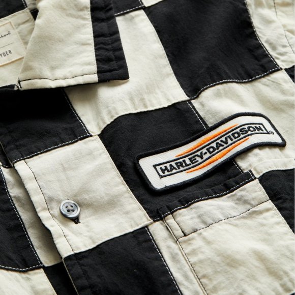 Harley Davidson x Champion x Todd Snyder Checkered Camp Collar Shirt - Picture 3 of 8